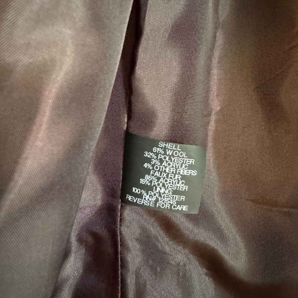 London Fog, Wool Walker coat, XS, burgundy, NWT - Picture 7 of 8